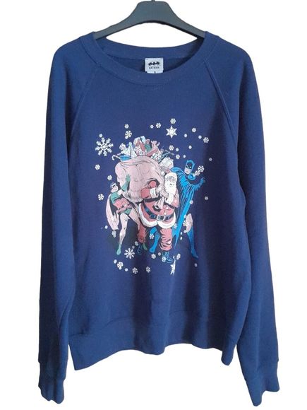 Other - DC Comics Originals Mens Batman Robin Santa Sweatshirt Christmas Navy - Small